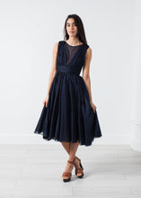 Load image into Gallery viewer, Voile V-Neck Dress in Navy